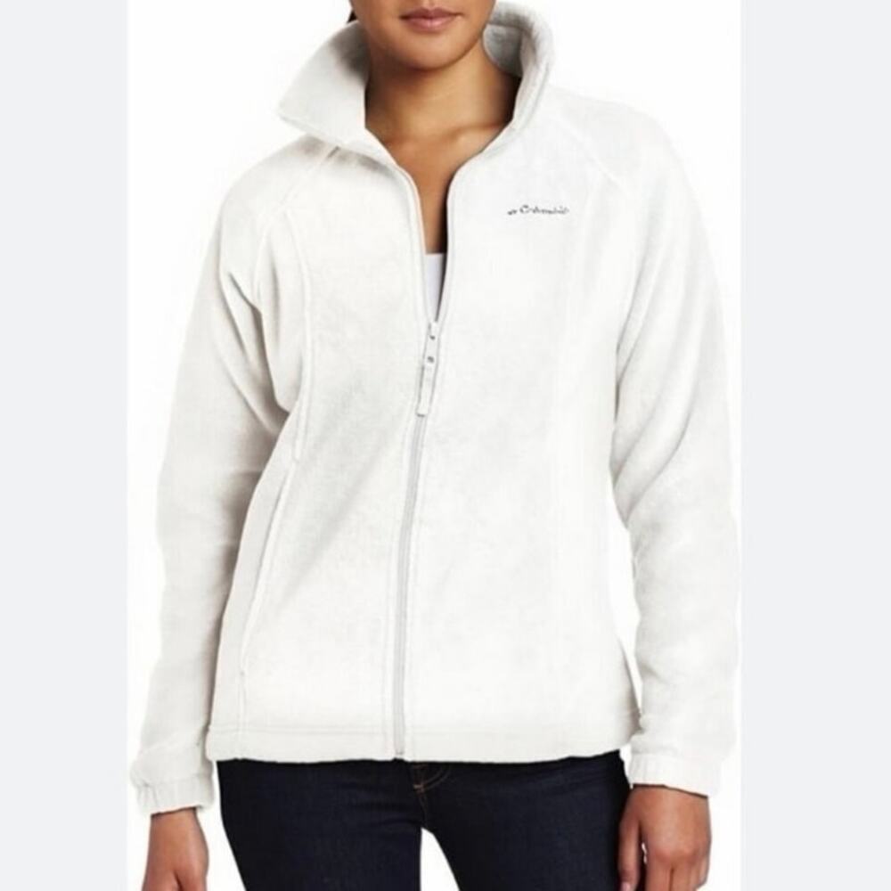 Columbia Benton Springs White Fleece Full Zip Jacket Women’s Small